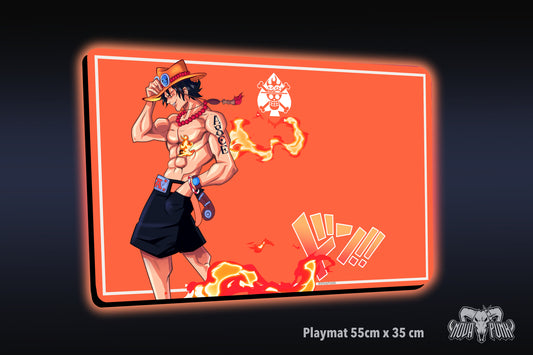 Portgas D Ace Playmat - One Piece TCG - Nova Punk original Desing